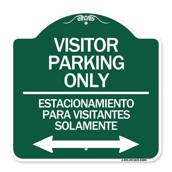 Signmission Bilingual Reserved Parking Visitor Parking Only Estacionamiento Para Visitantes, A-DES-GW-1818-24304 A-DES-GW-1818-24304 - main
